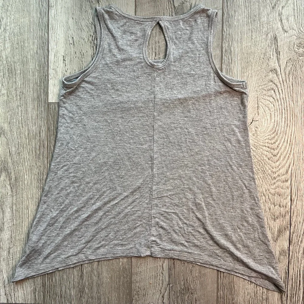 Justice Girls Gray Embellished Keyhole Swing Tank Top Size 10